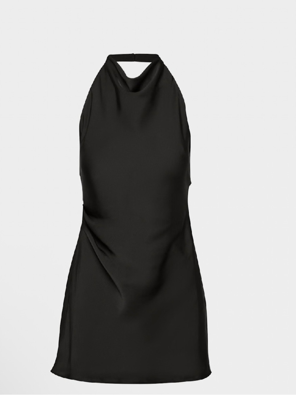 Black Halter Neck Slip Dress